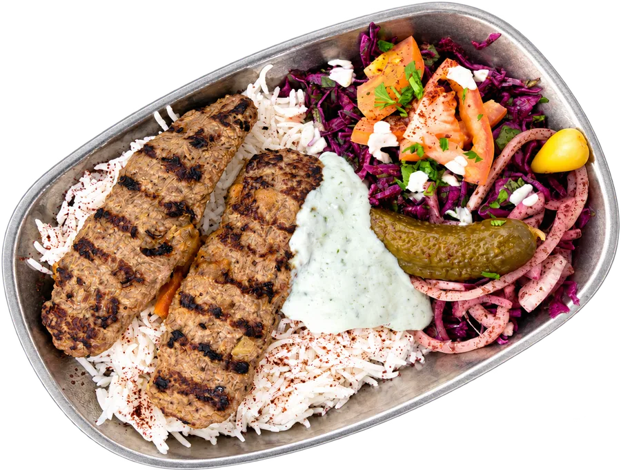 Kubideh kebab platter with rice for catering – Kubideh, Copenhagen